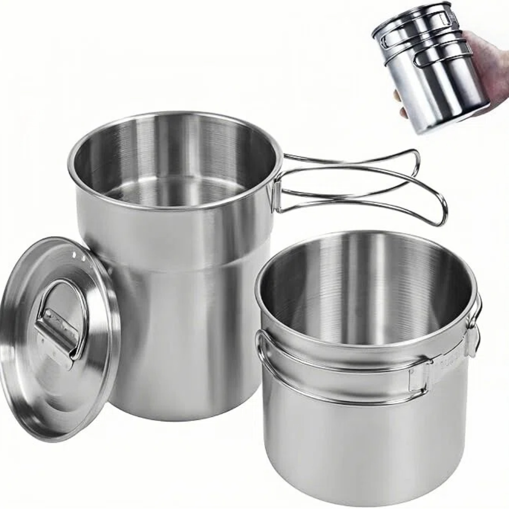 Outdoor Camping Cooking Set - Katlanabilir Kamp Bardakları Kupalar Kamp Tenceresi