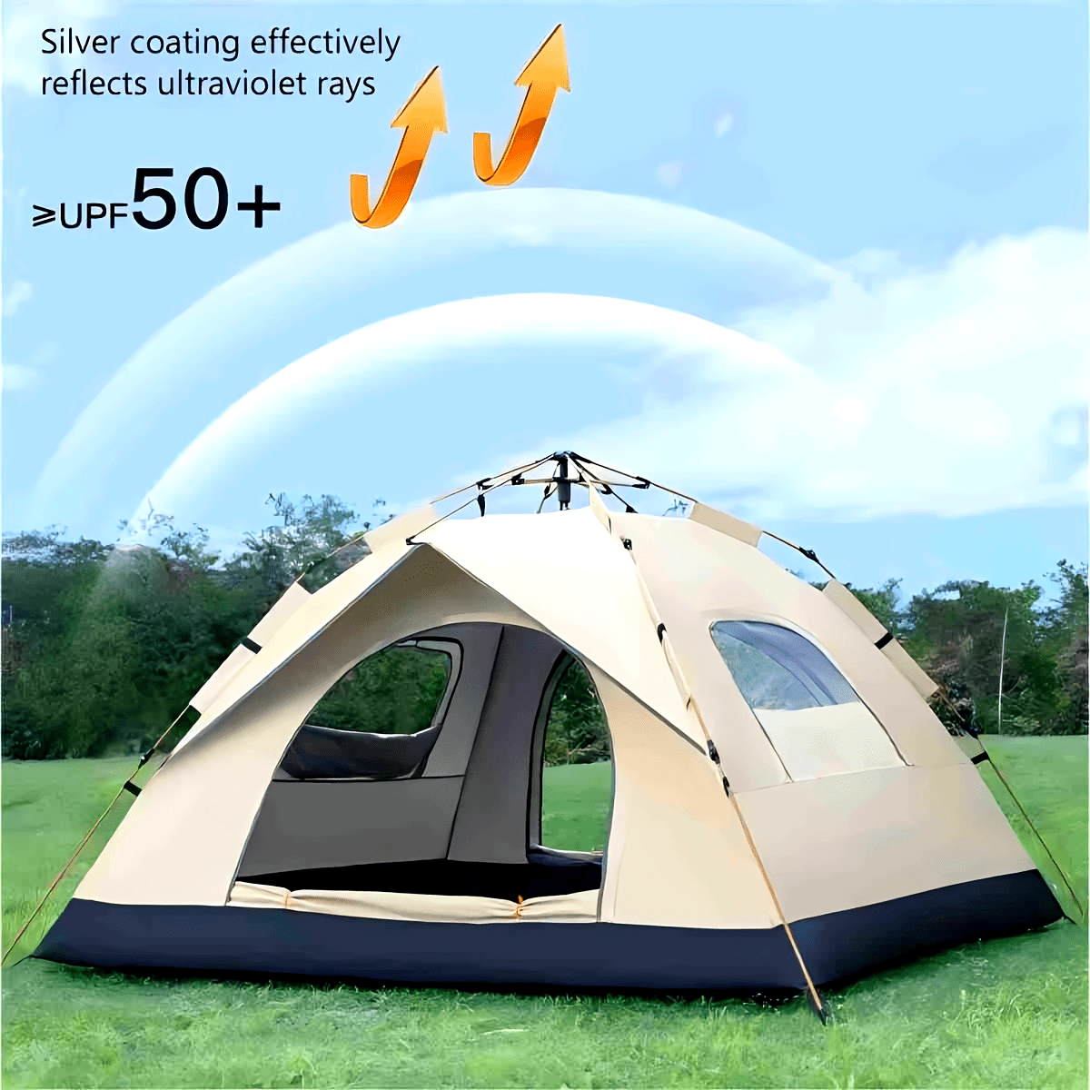 Outdoor Camping Automatic Quick Opening Tent - Otomatik Hızlı Açılır Gümüş Kaplamalı Çadır,