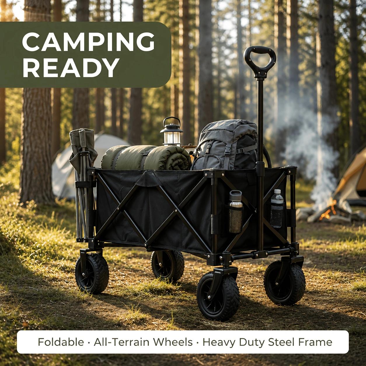 Outdoor Camping Shop - Ağır Hizmet Tipi Katlanabilir El Arabası,