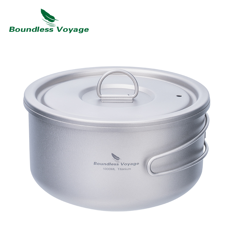 Outdoor Camping Cooking Set - Sınırsız Voyage Titanyum Kapaklı Kamp Pot