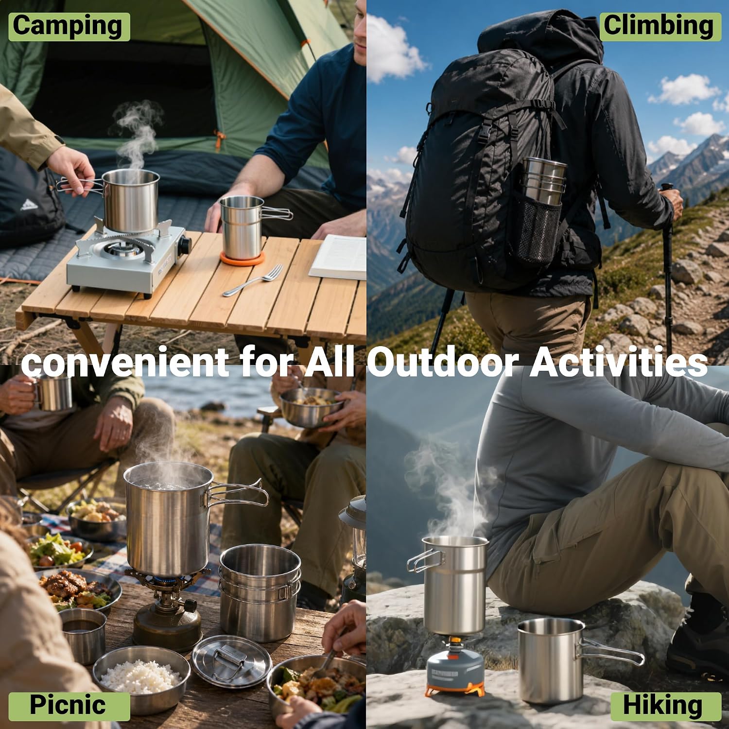 Katlanabilir Kamp Bardakları K - Outdoor Camping Cooking Set incelemesi ve fiyatı