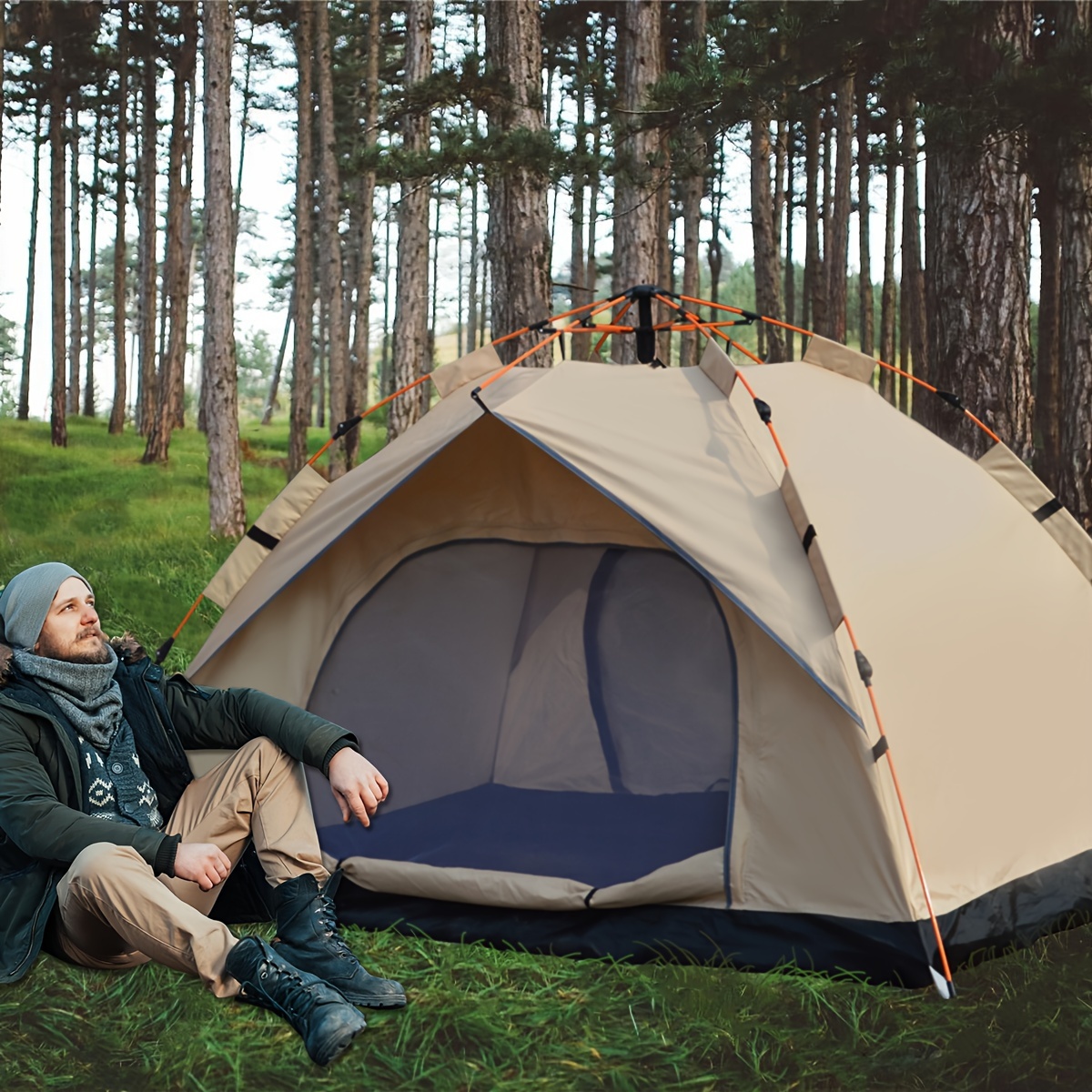 Otomatik Hızlı Açılır Gümüş Ka - Outdoor Camping Automatic Quick Opening Tent incelemesi ve fiyatı