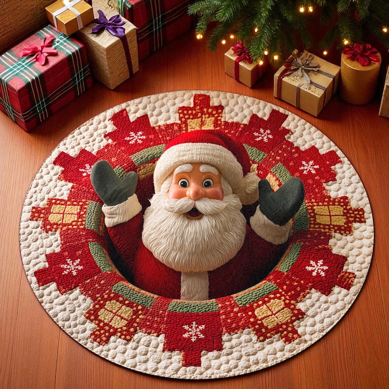 Noel Noel Baba Yuvarlak Paspas - Outdoor Camping Decor Ideas incelemesi ve fiyatı