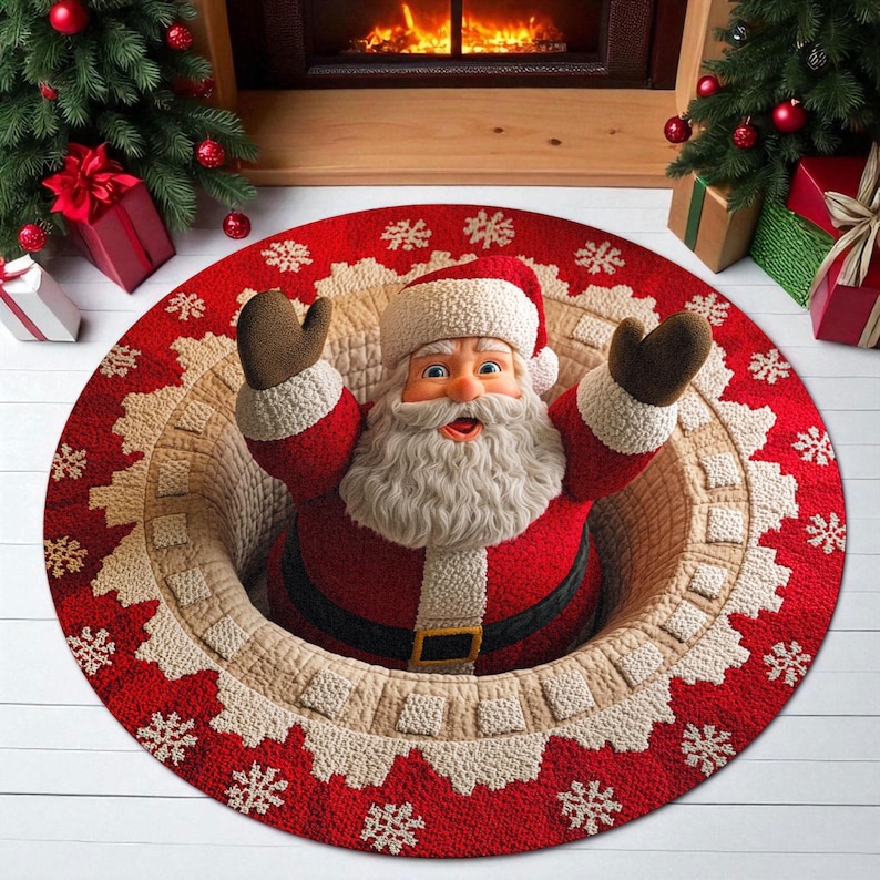 Noel Noel Baba Yuvarlak Paspas - Outdoor Camping Decor Ideas incelemesi ve fiyatı