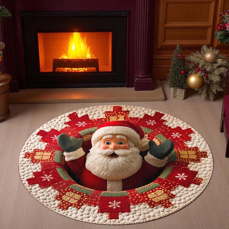 Noel Noel Baba Yuvarlak Paspas - Outdoor Camping Decor Ideas incelemesi ve fiyatı