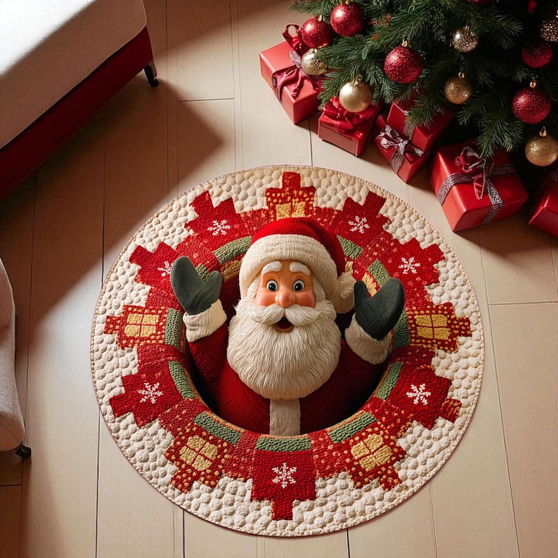 Noel Noel Baba Yuvarlak Paspas - Outdoor Camping Decor Ideas incelemesi ve fiyatı